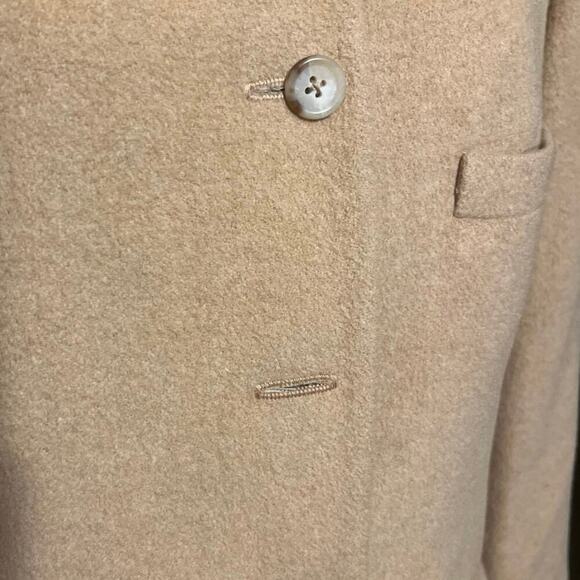 VTG Ralph Lauren Purple Label Blazer Jacket Womens 12 Camel Hair Tan USA Luxury - Picture 10 of 13
